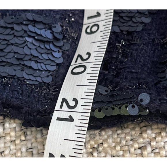 Anthropologie Eva Franco Navy Blue Sequined Polka Dot Mini Skirt NWT Size 14 (L) - Picture 7 of 14